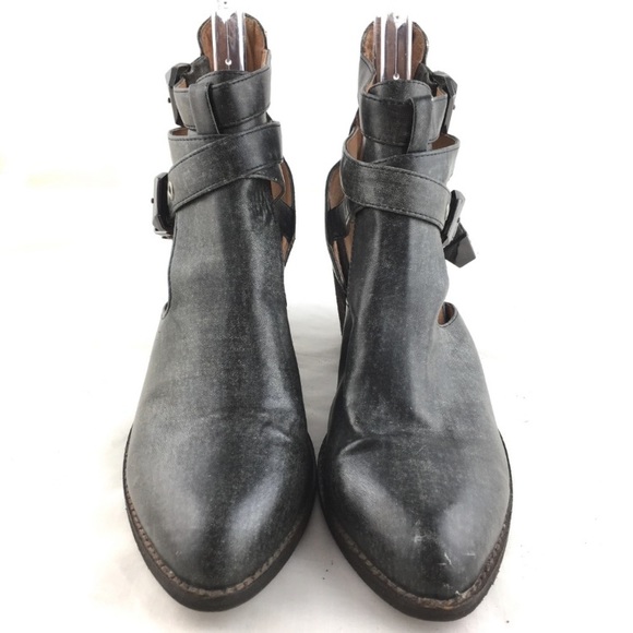 Ankle booties boots gray cut out strap Everwell 9 - Picture 2 of 8